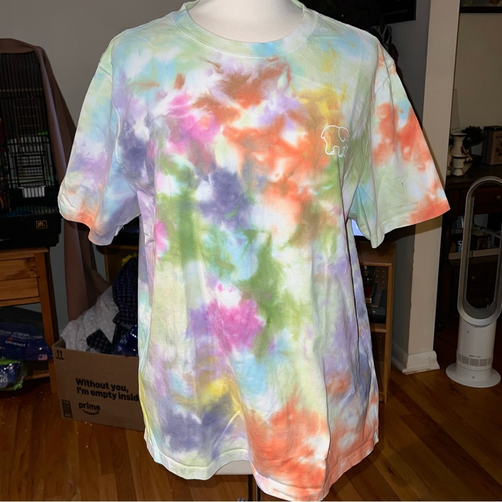 Ivory Ella Sz L Rainbow Clouds Tie-dye Tee